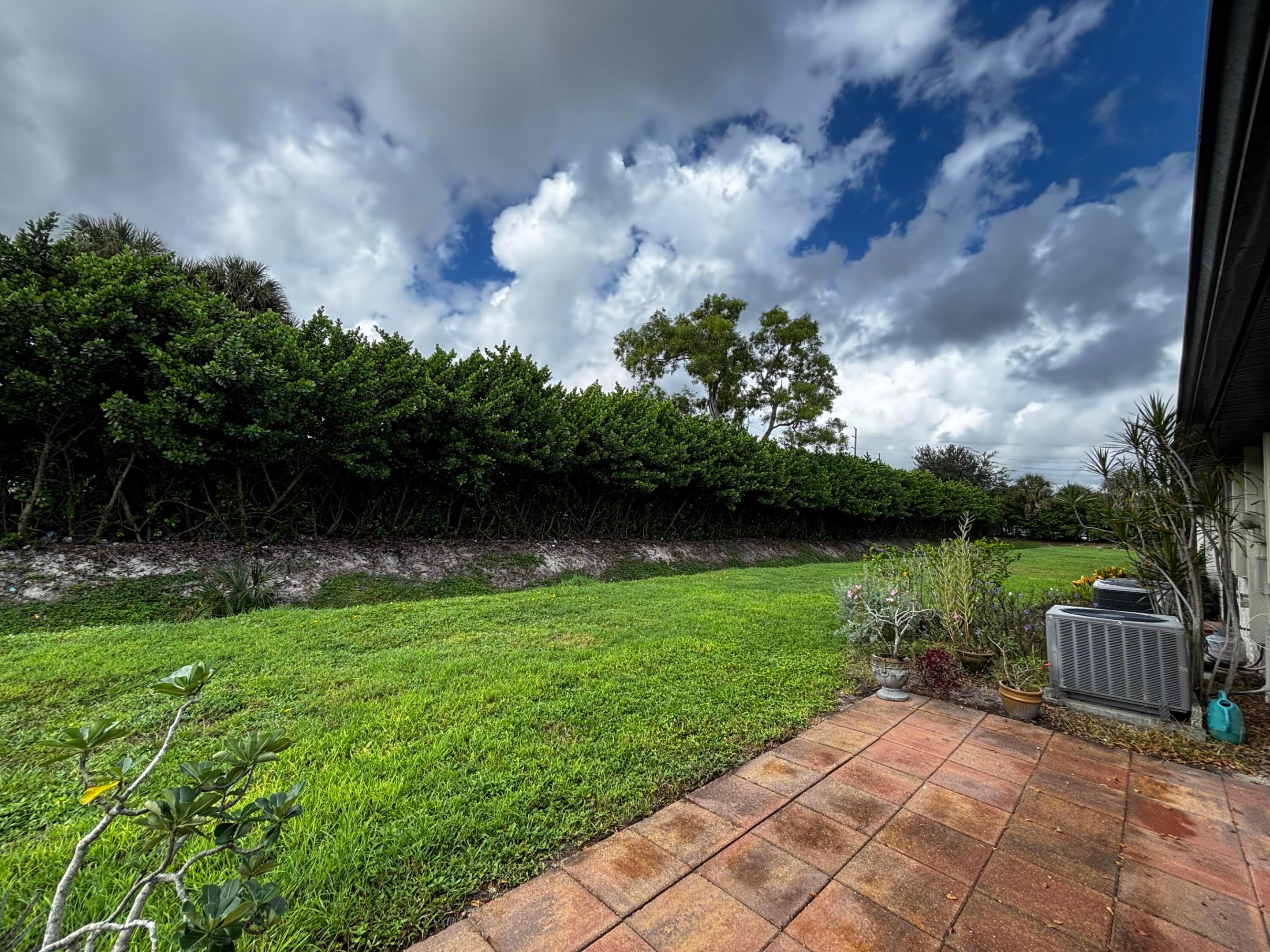 Peaceful green space, with outdoor patio area