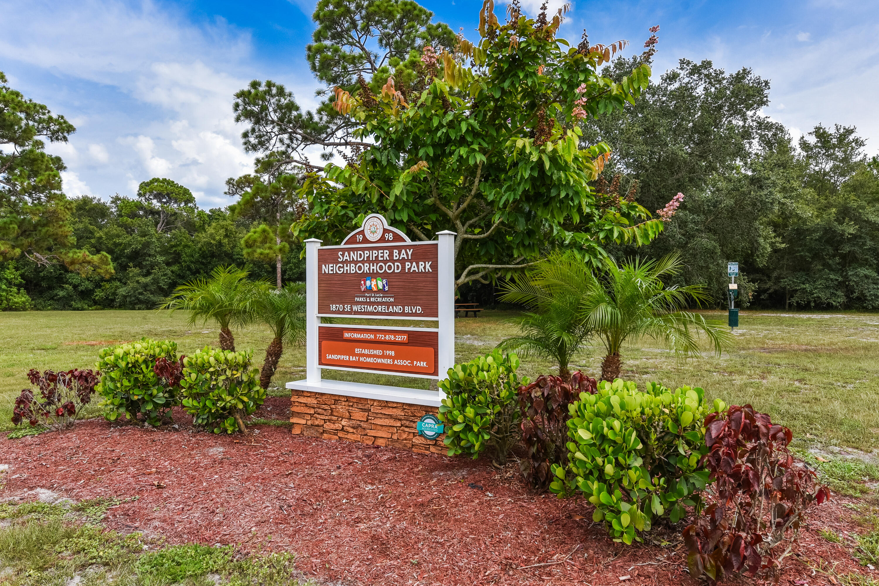 Enjoy the charm of Sandpiper Bay with nearby neighborhood parks, green spaces, and recreational opportunities. Another wonderful feature of this established community!