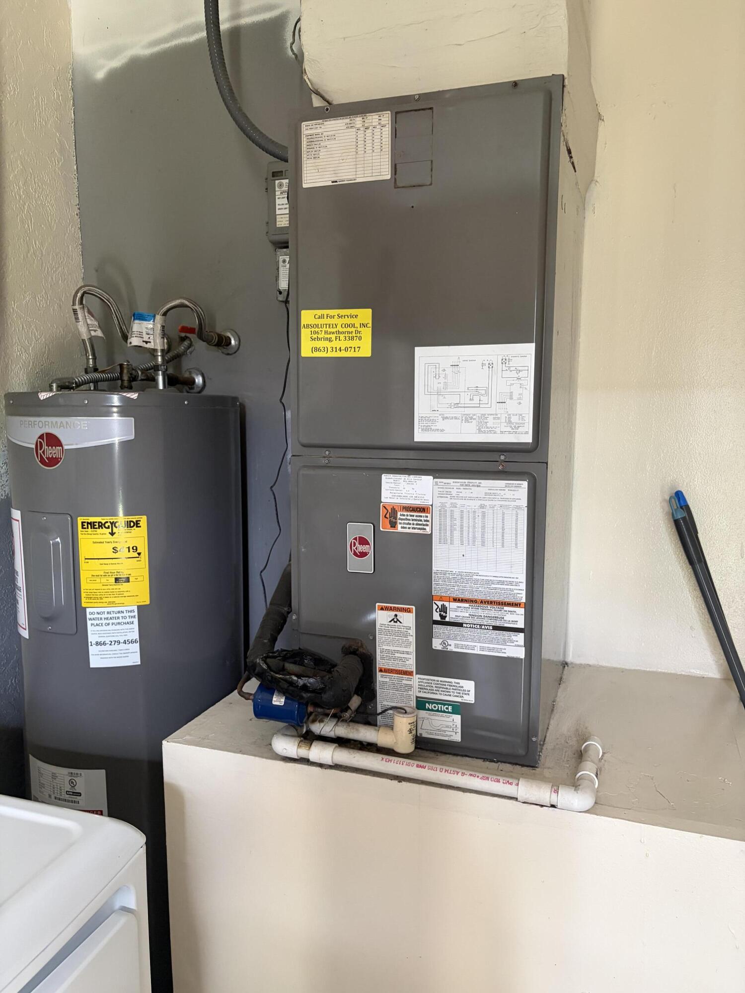 Vertical air handler unit and integrated water heater system