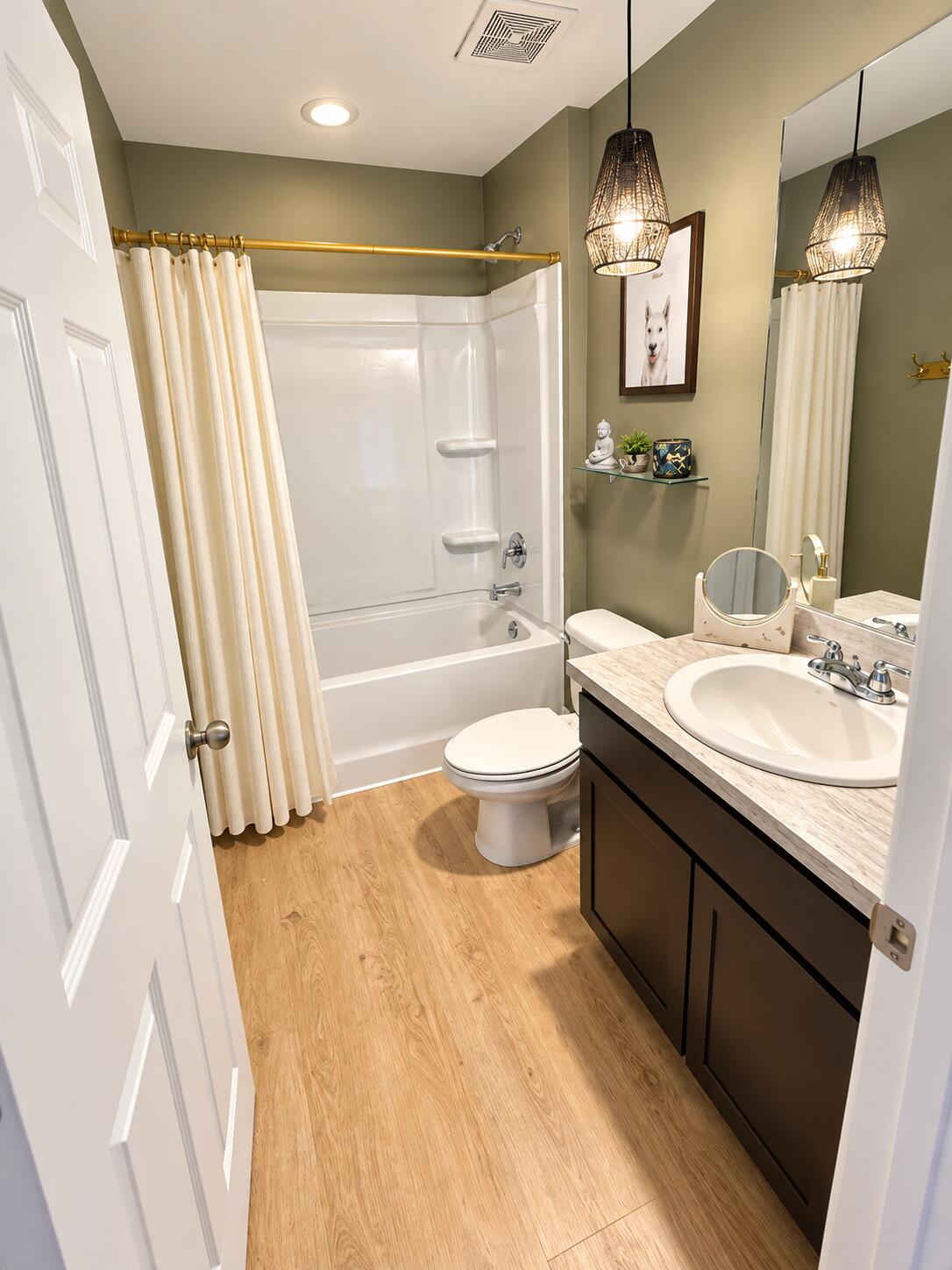 Modern Olive Green Bathroom Retreat