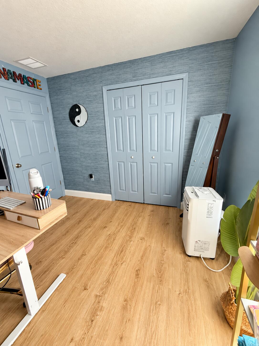 Bright Blue-Gray Home Office Retreat