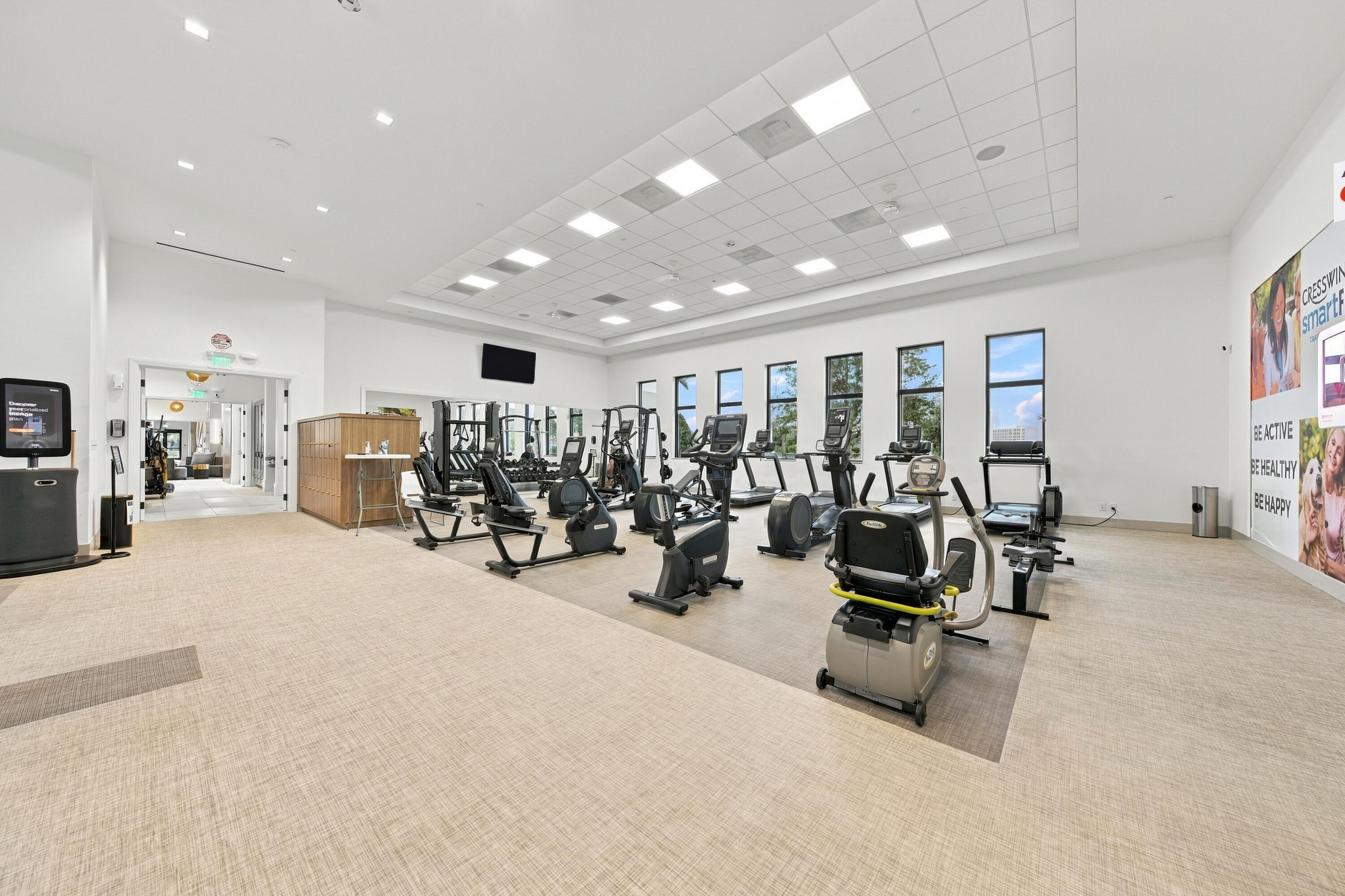 Cresswind clubhouse fitness center machines and free weights