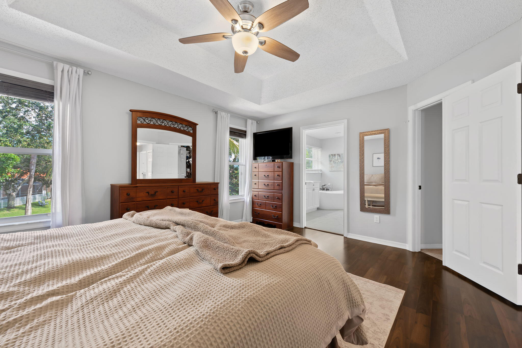Rest in the primary bedroom