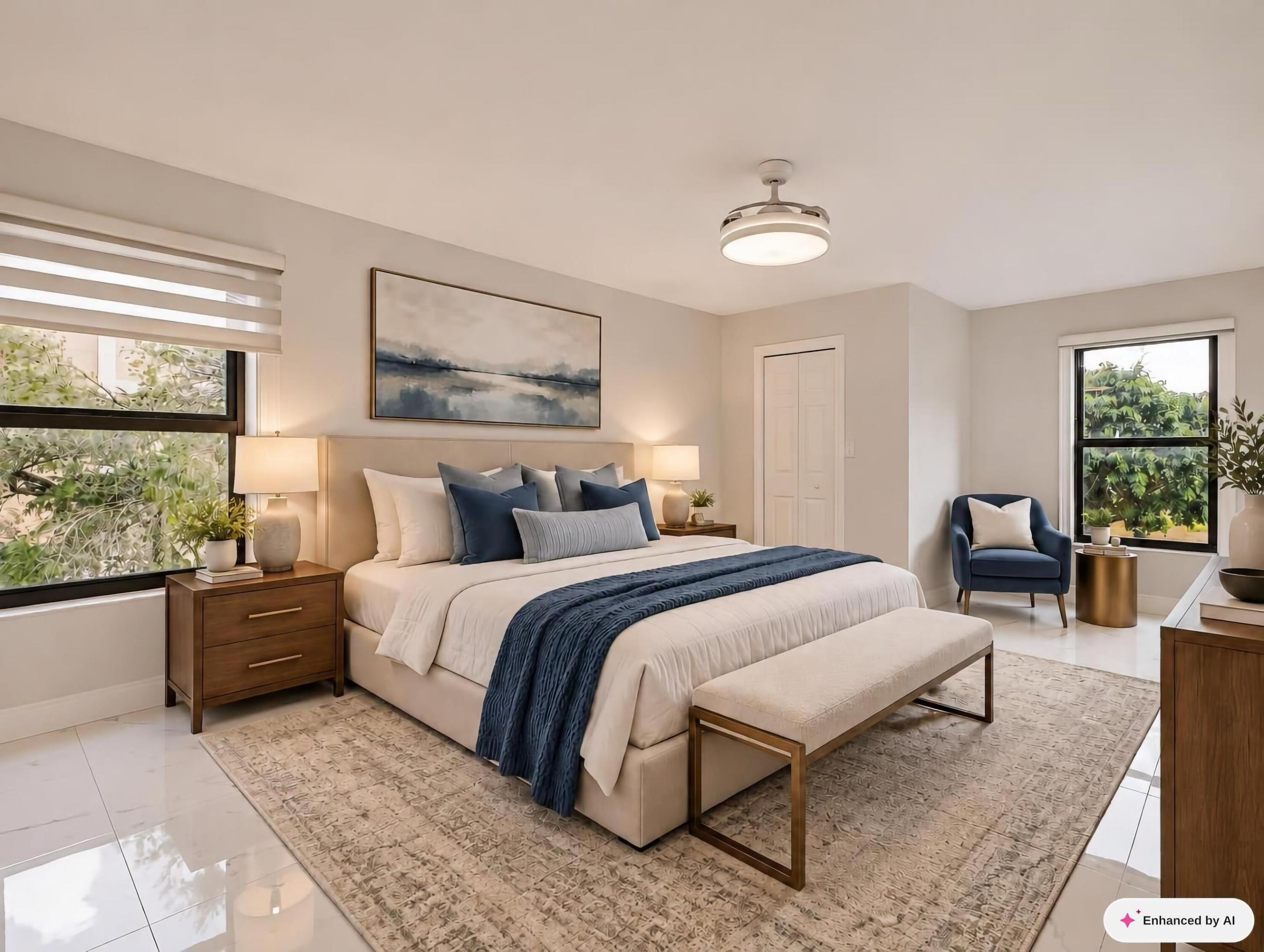 Primary Bedroom Staged