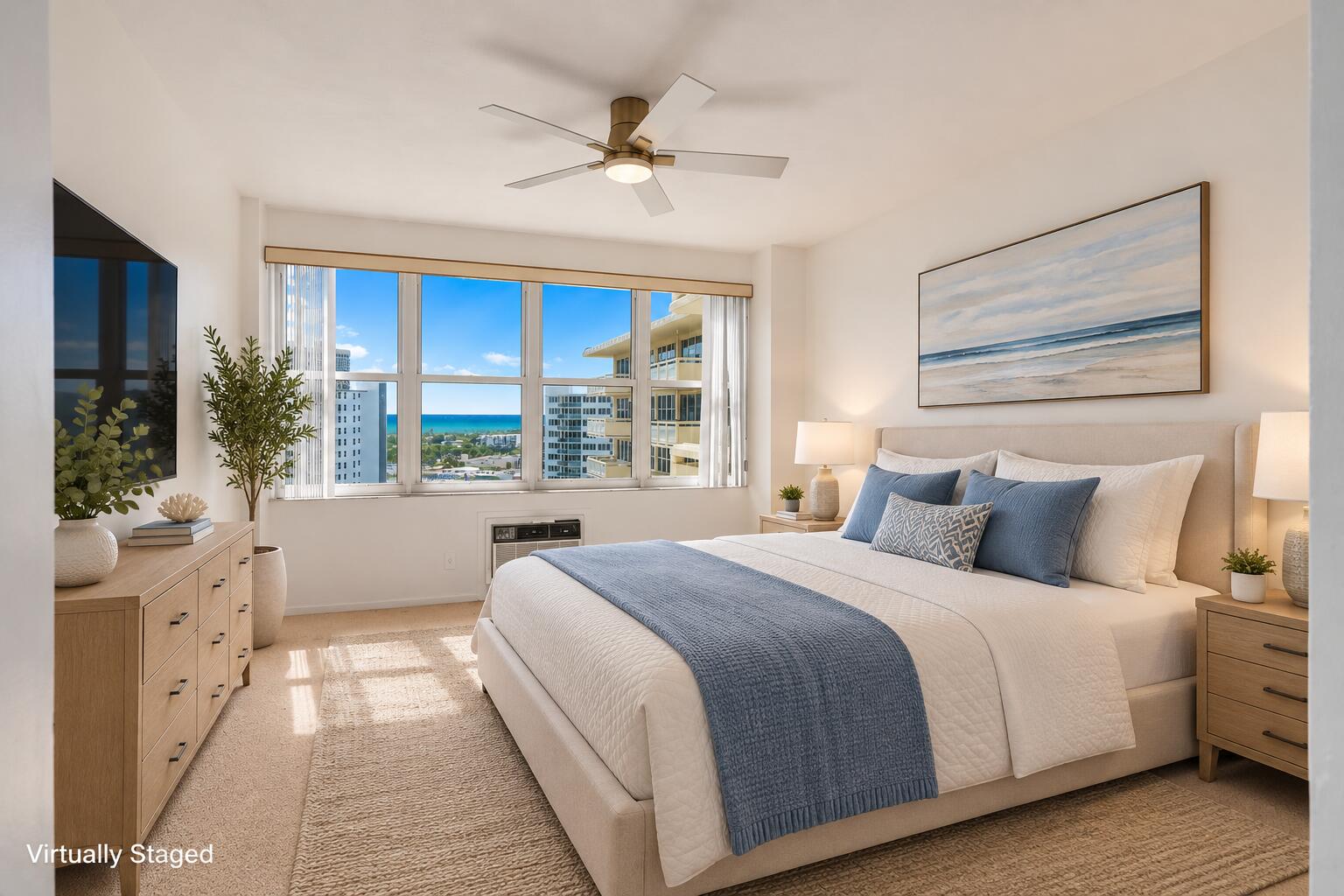 Virtually Staged Coastal Bedroom Virtually Staged Coastal Bedroom