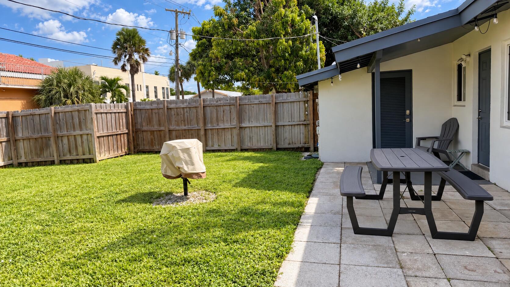 Sunny Tropical Backyard Patio