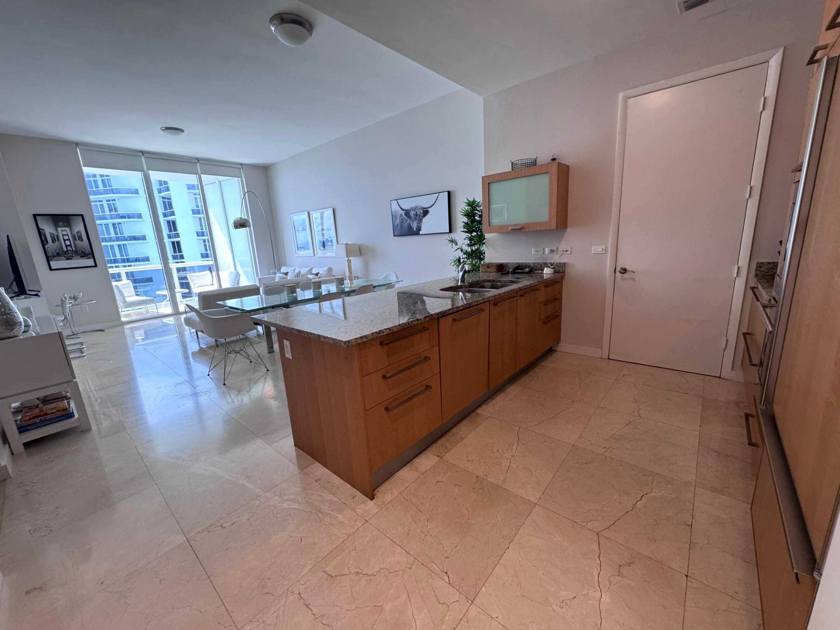 Open concept with high ceilings ...
