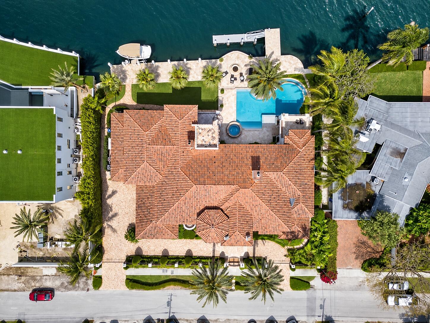Mediterranean Waterfront Estate Aerial V