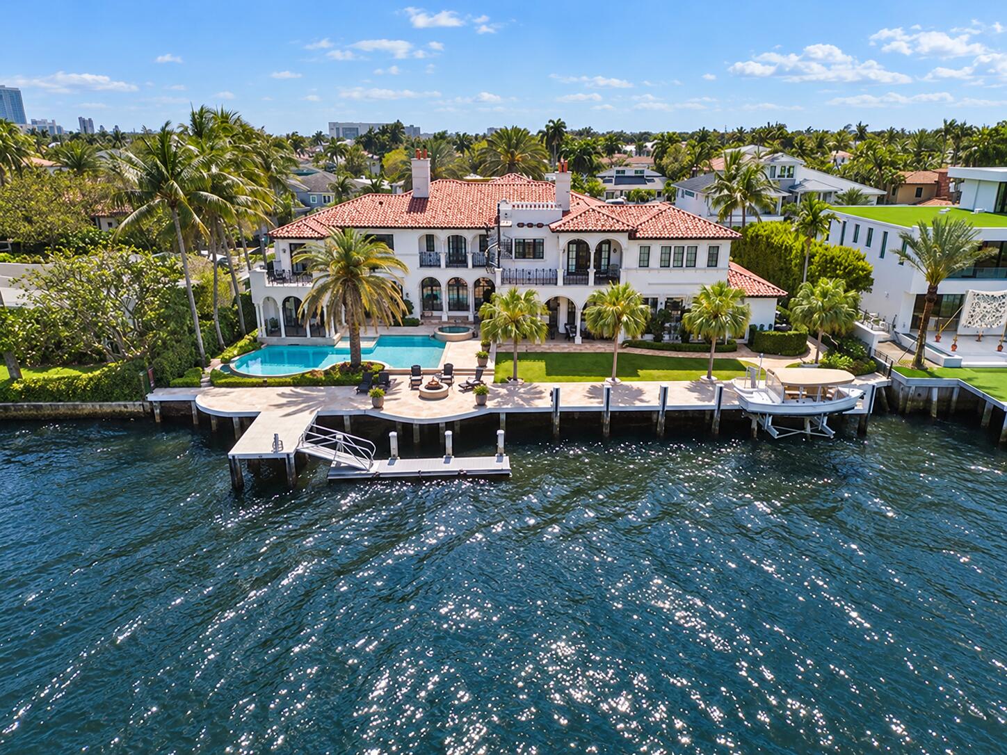 Polished Luxury Waterfront Estate Aerial Polished Luxury Waterfront Estate Aerial
