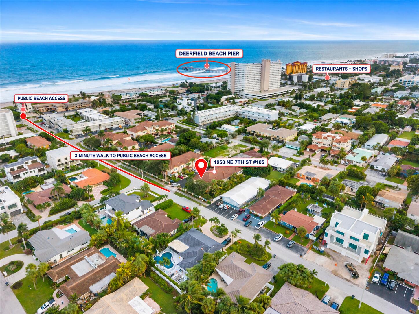 Aerial Home Route to Public Beach Access