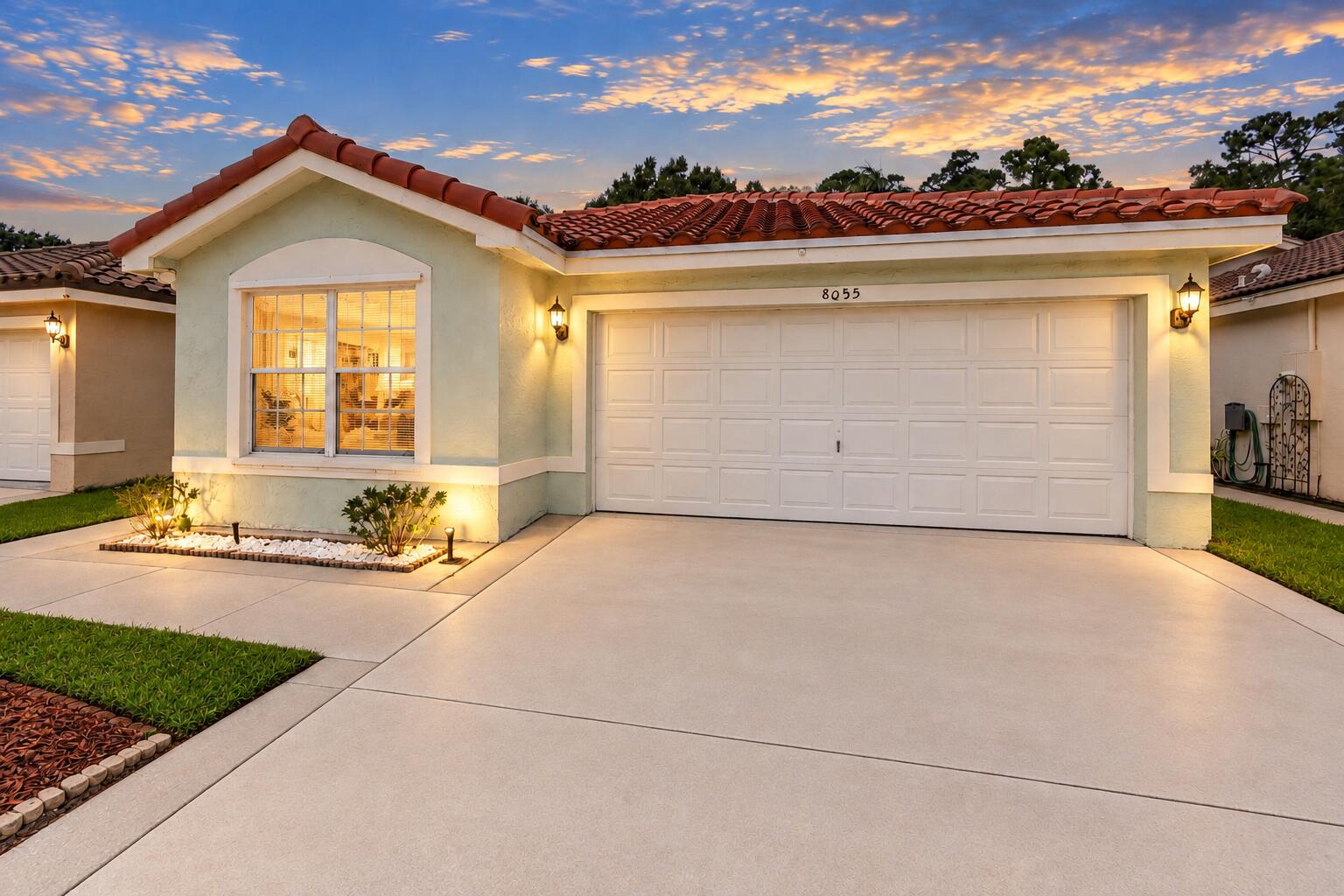 Twilight Spanish-Style Home with Glowing