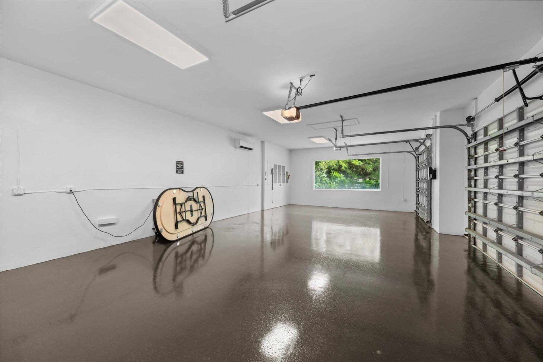 3 car garage with AC