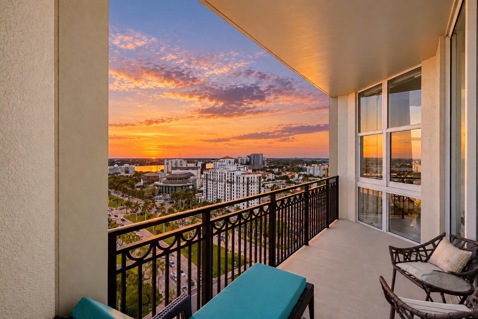 Sunset on Wrap-around Private Balcony