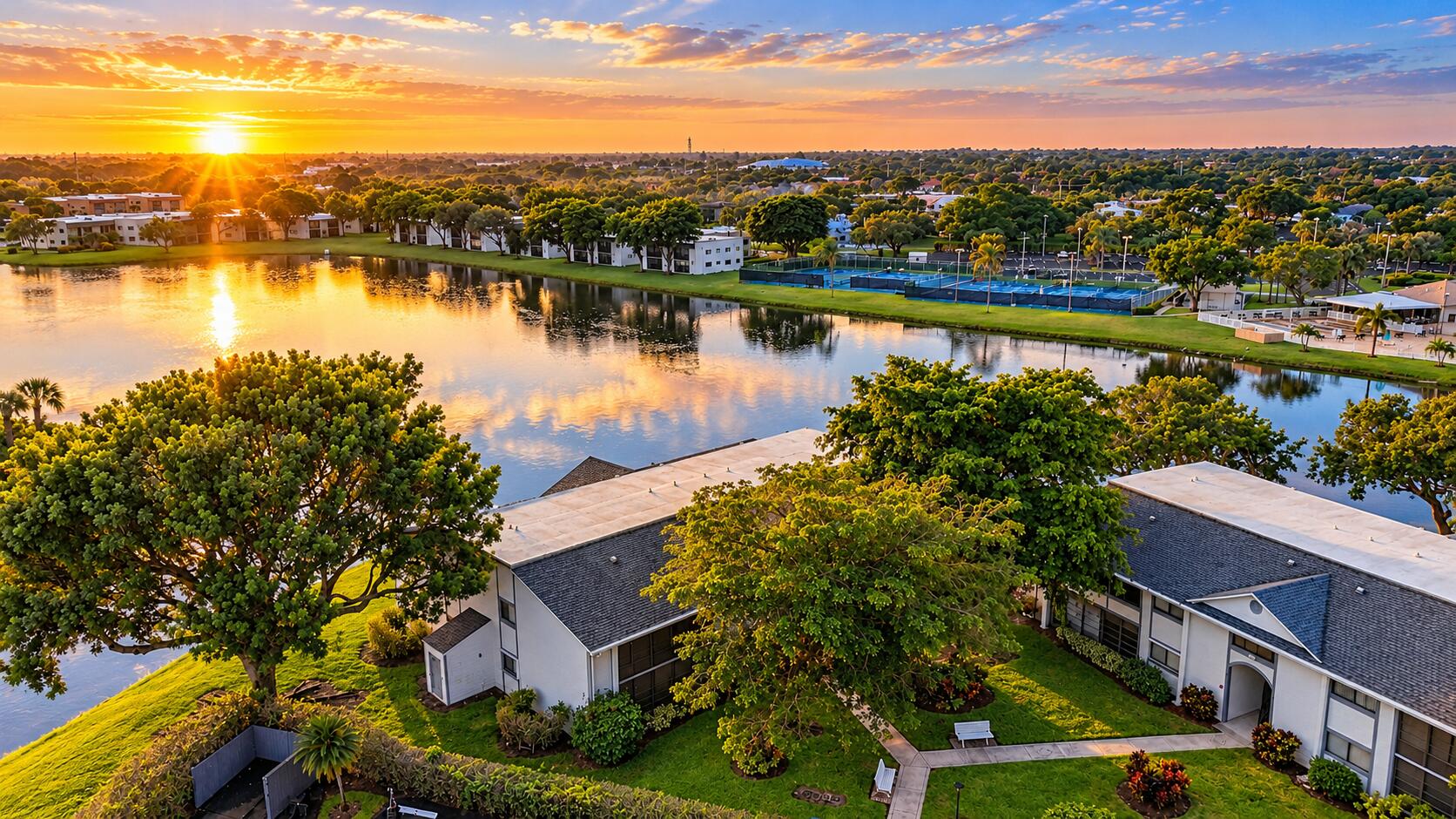 Lakeside Community at Golden Sunrise