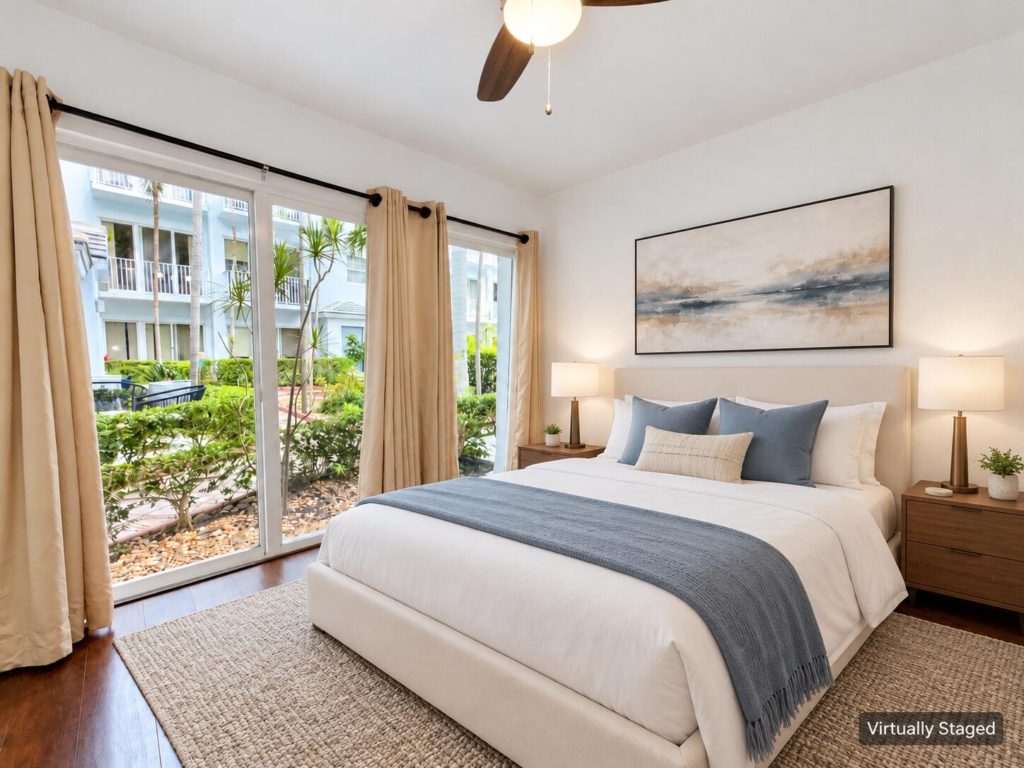 Elegant Guest Bedroom with Slate-Blue Ac