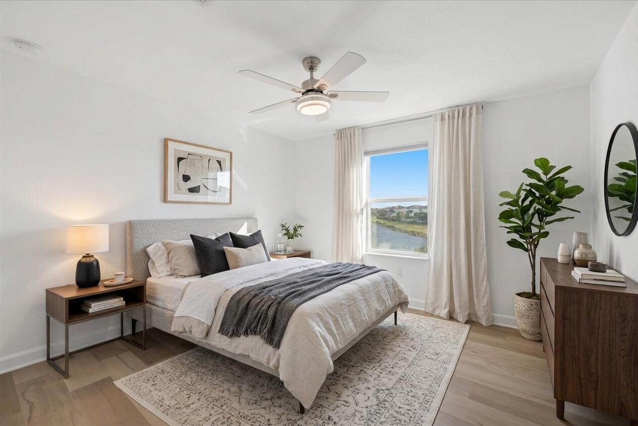 Virtually Staged Lower Bedroom