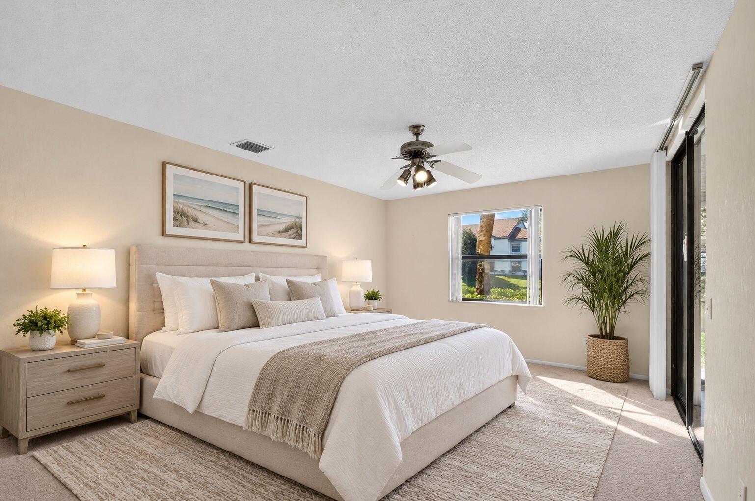 Virtually Staged Main Bedroom
