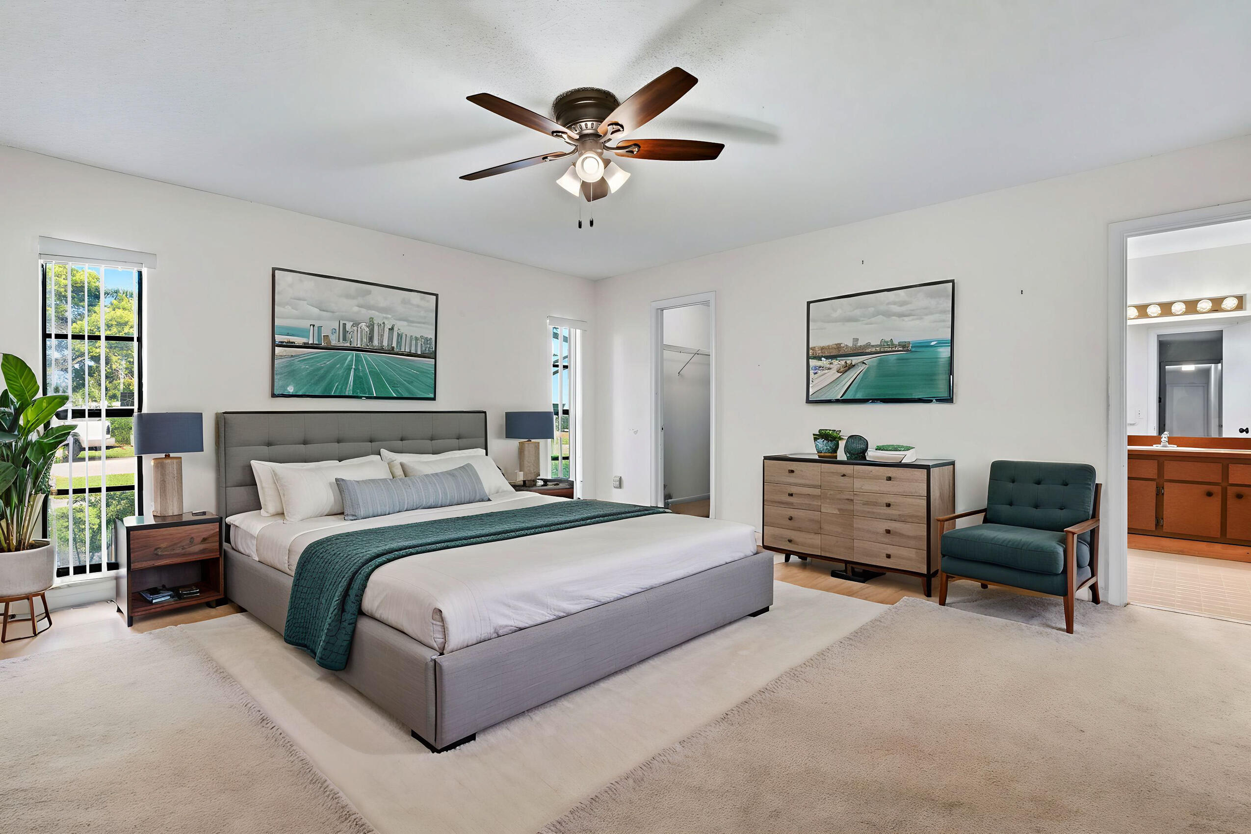 Virtually Staged Primary Bedroom