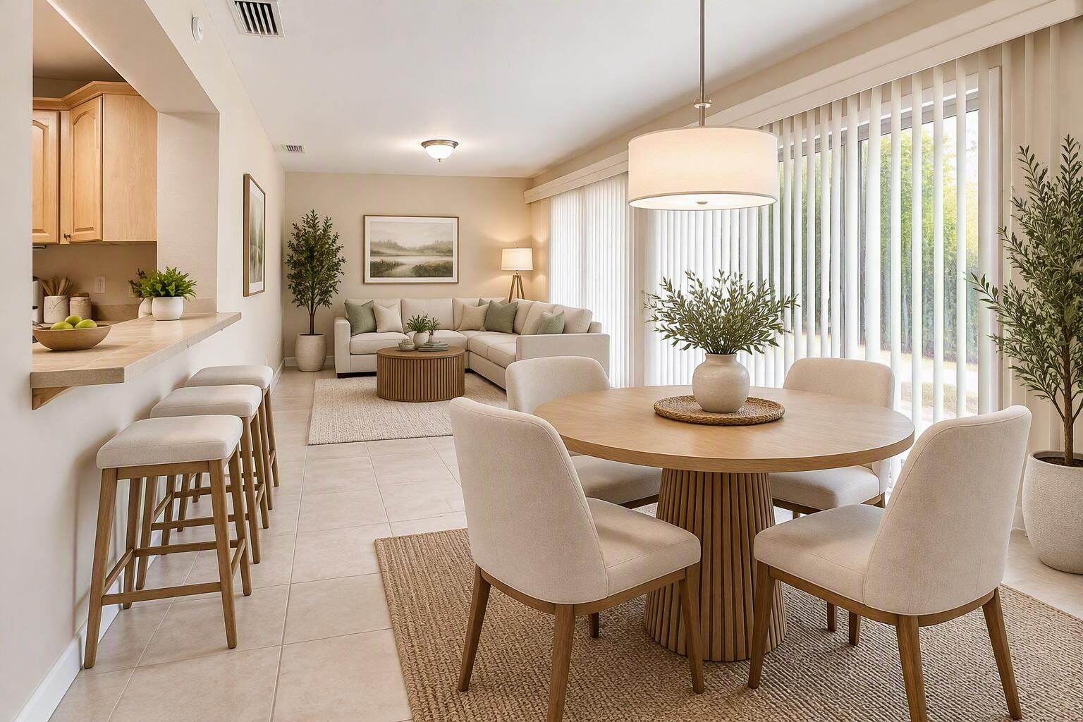 Staged family room