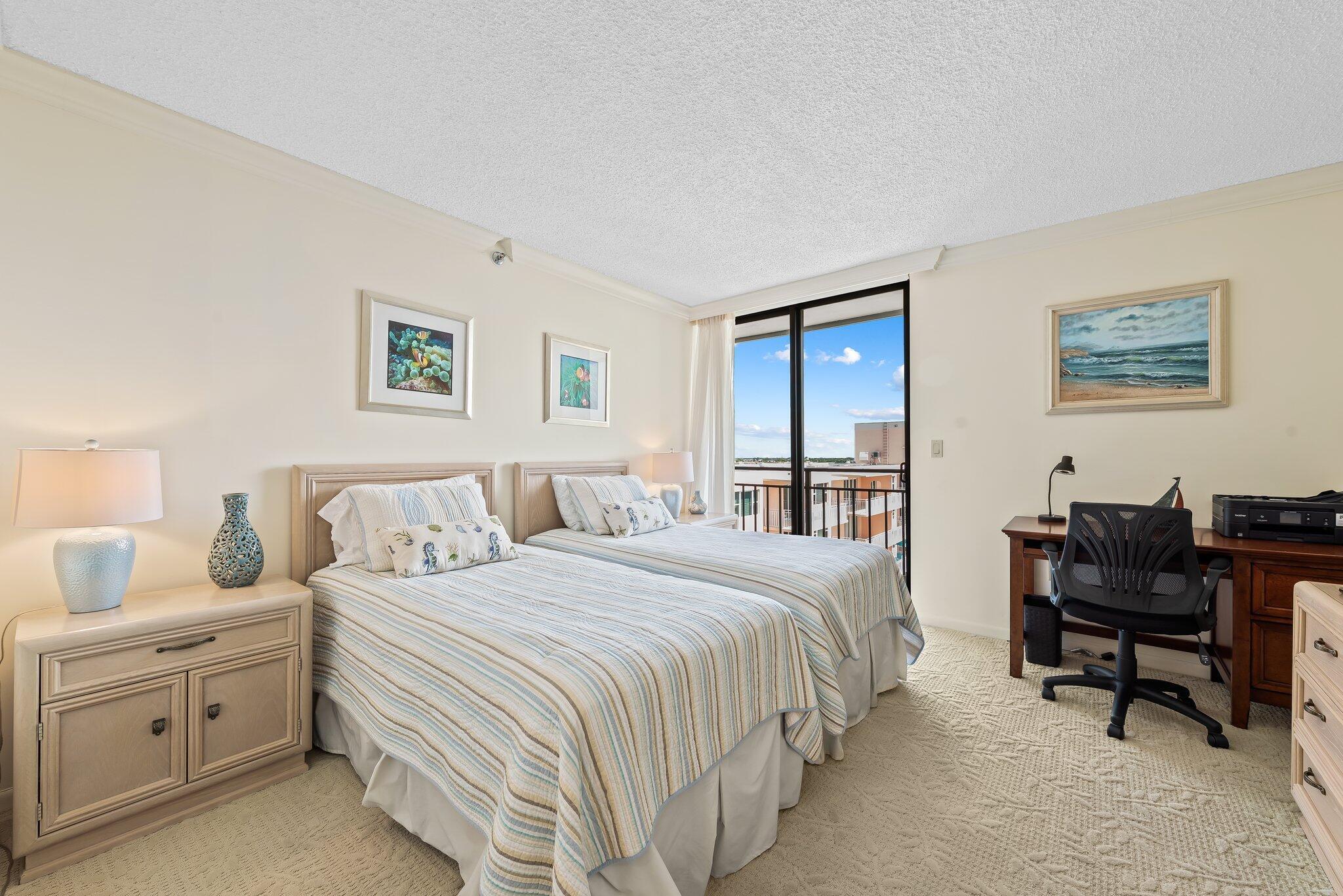 Guest room has ocean view & ensuite bath