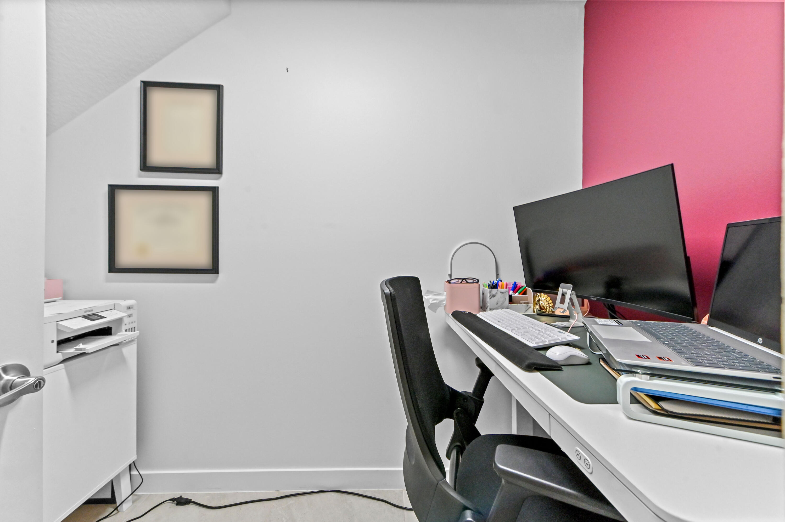 Under stair space currently being used as home office