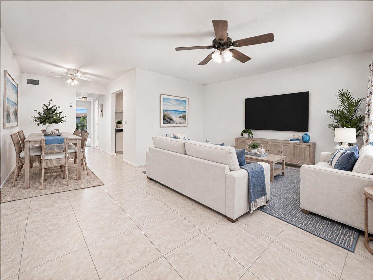 Living & Dining Area Virtually Staged