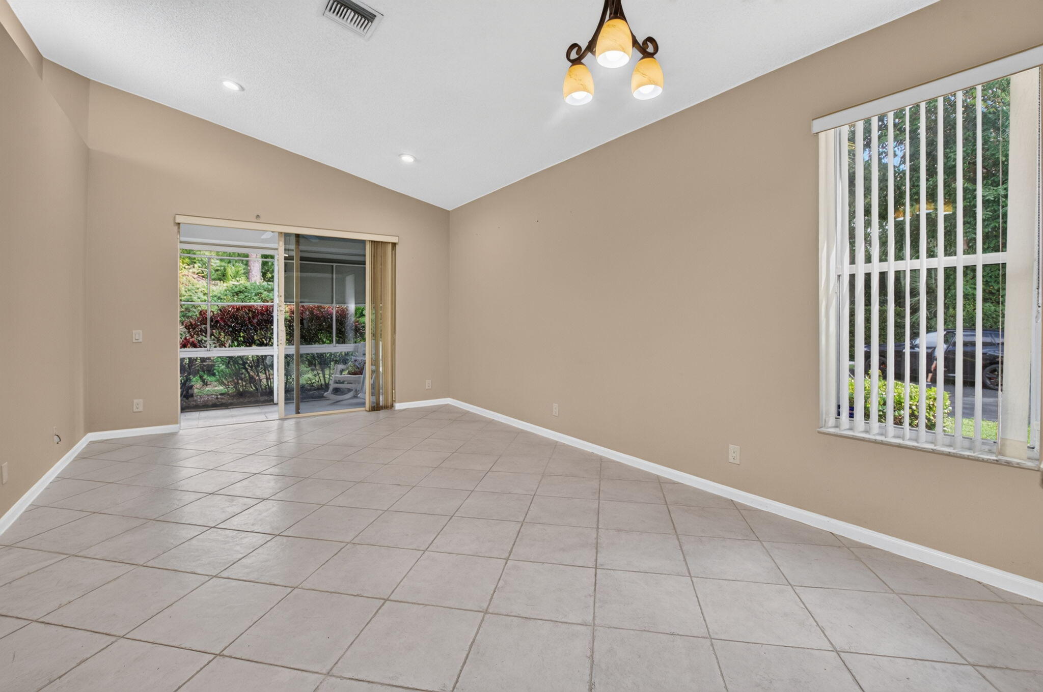 Versatile Living & Dining Space with Tile Flooring
