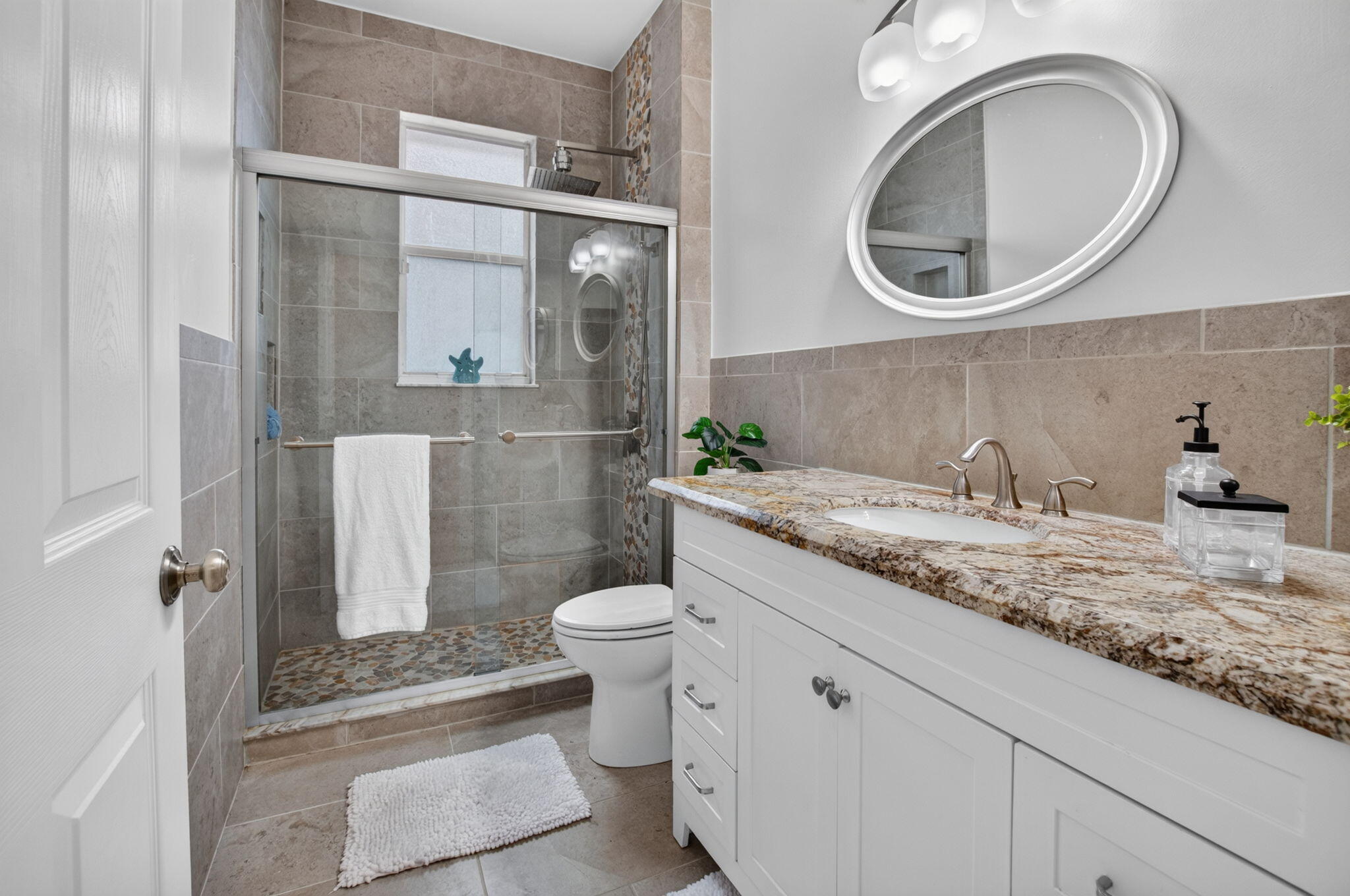 Beautifully Renovated Bathroom with Walk-In Shower