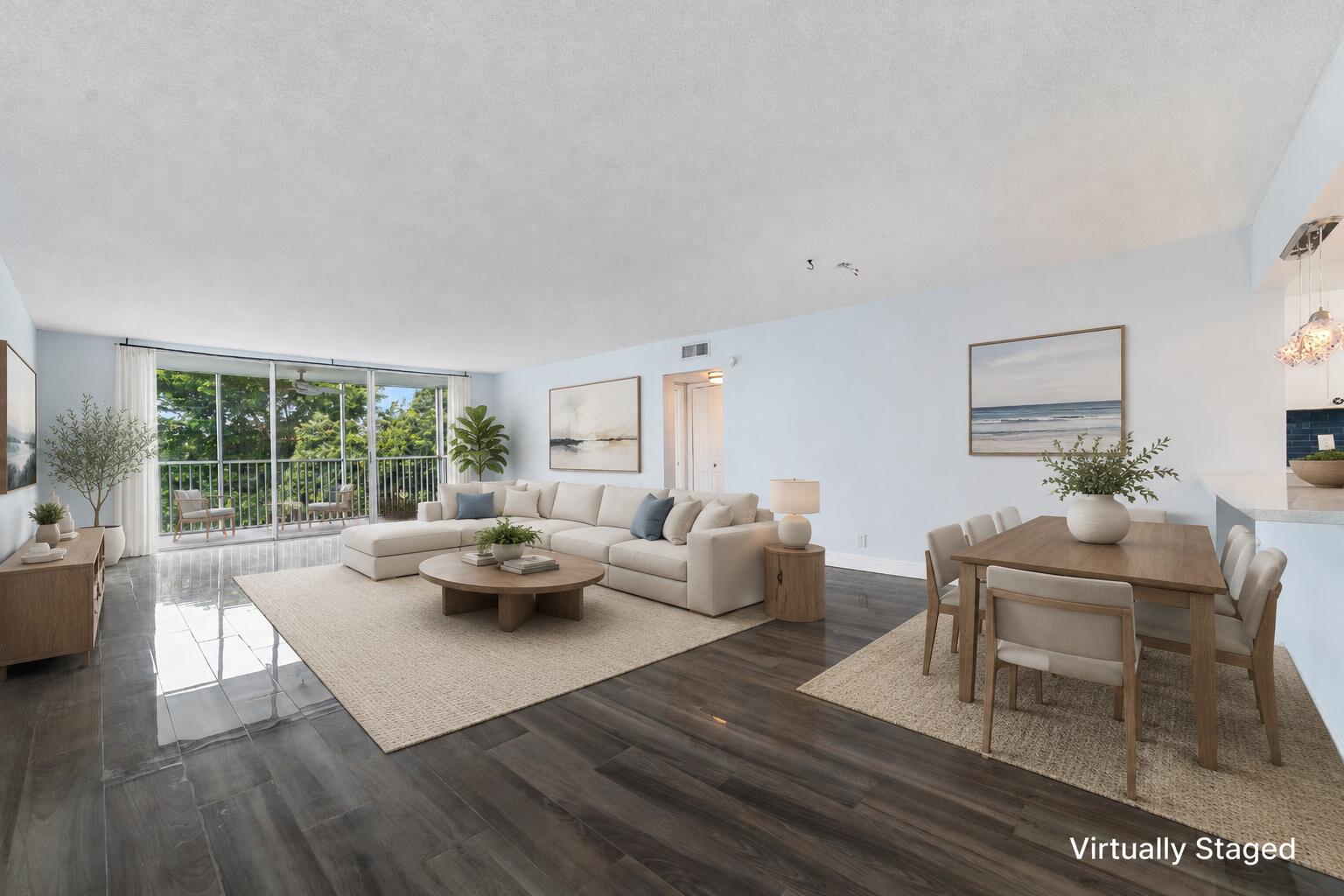 Bright Coastal Open-Plan Living Space