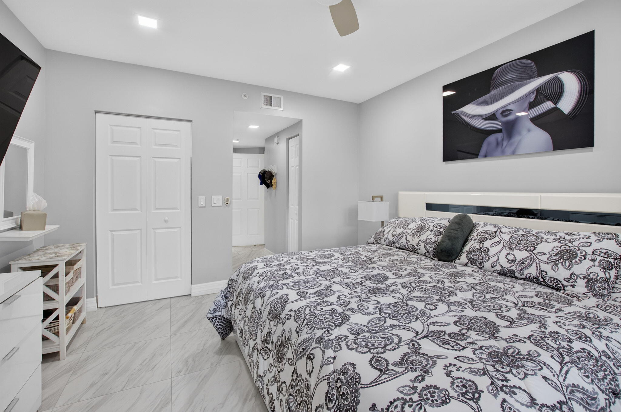 Modern Furnishings included with an adjustable bed