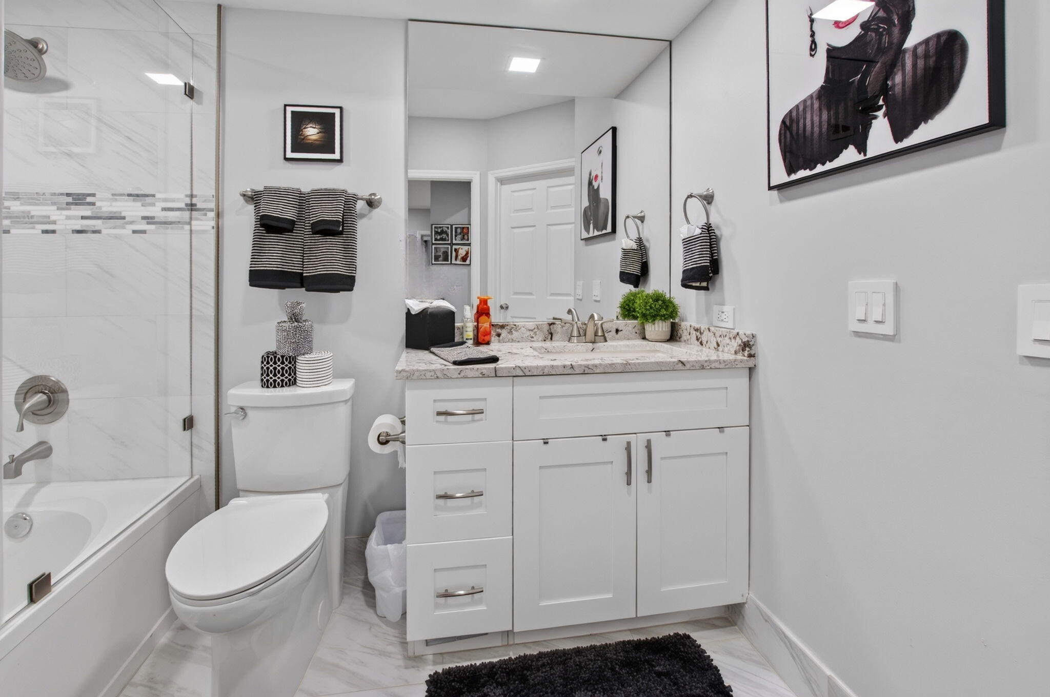Updated Guest Bath with Granite Vanity