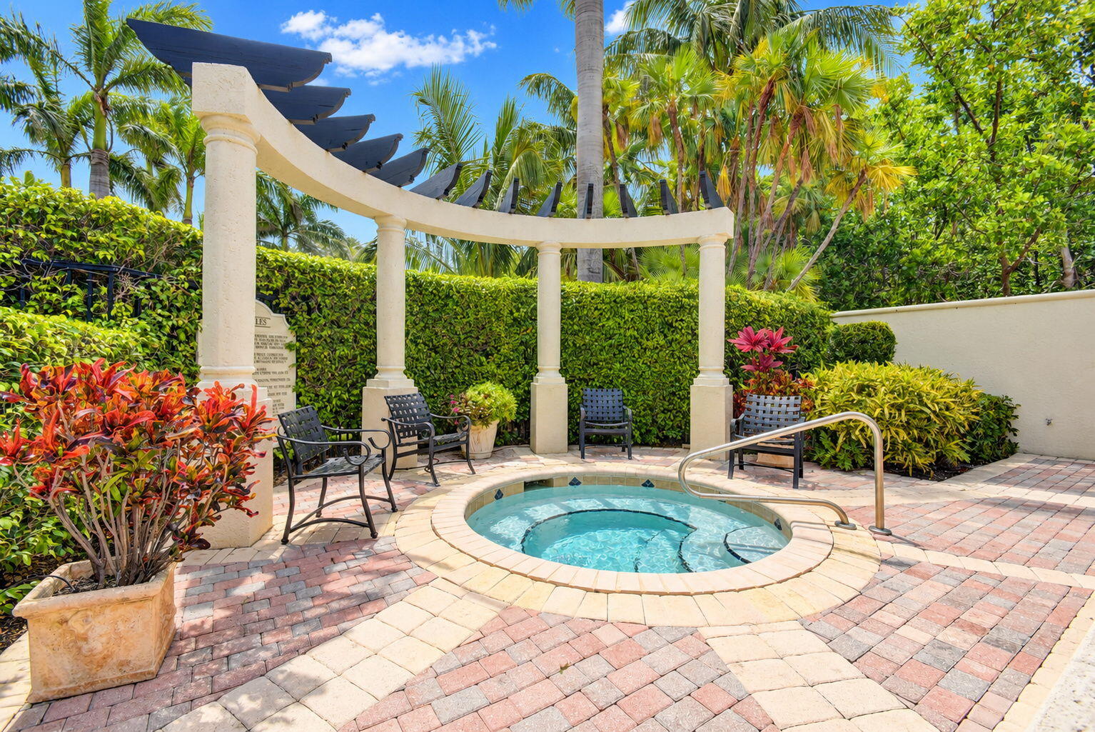 Heated Spa Surrounded by Lush Gardens