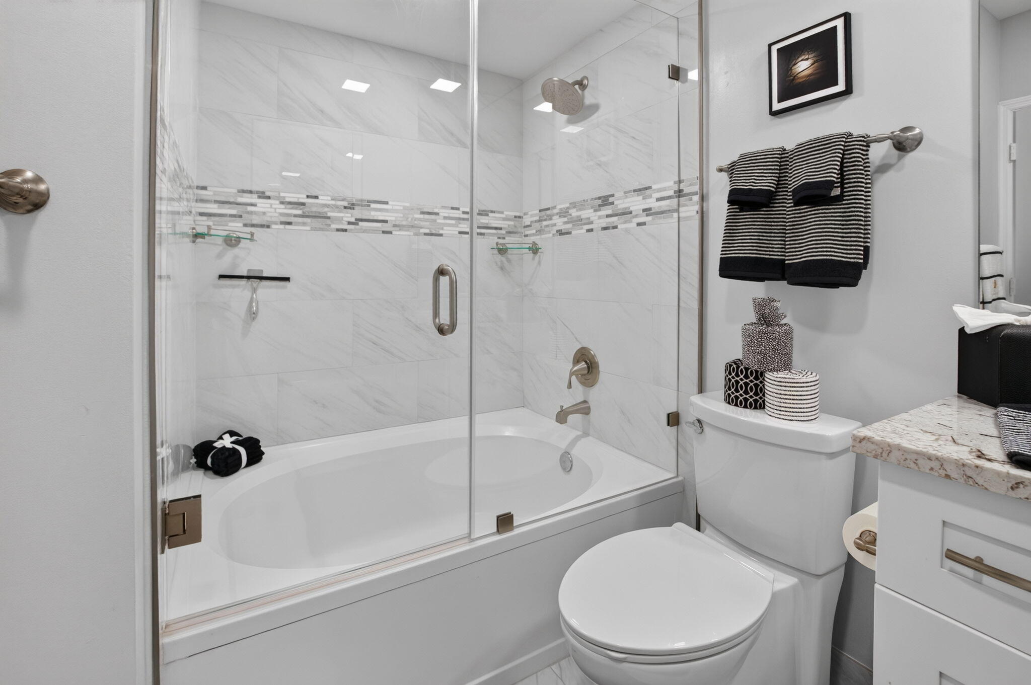 Stylish Bath tub with Glass Shower Doors