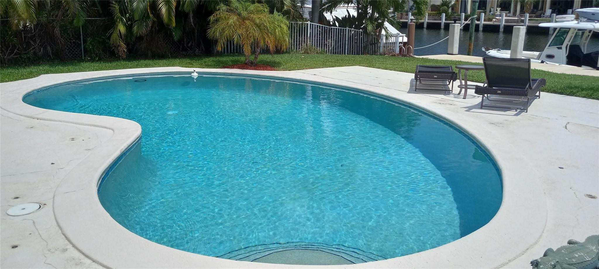 Sparkling blue pool