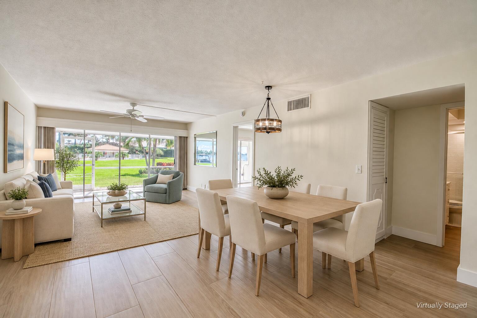 Coastal open-plan dining and living