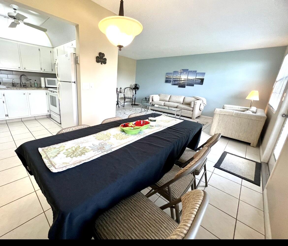 Kitchen/Dining /Living Views (Folding table and folding chairs not included)