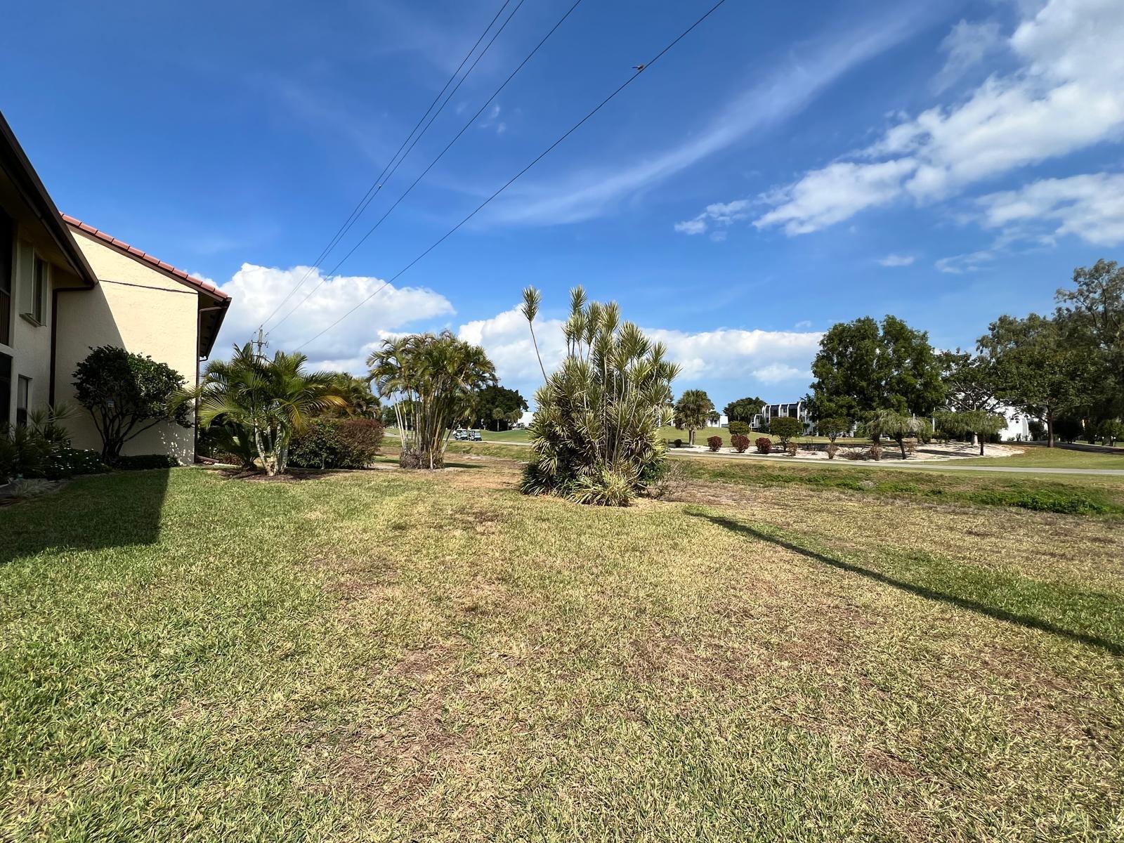 End unit allows more outside space. No condos beside or behind building.