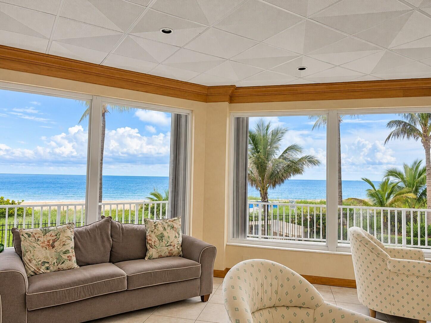 s Bright Coastal Living Room with Ocean