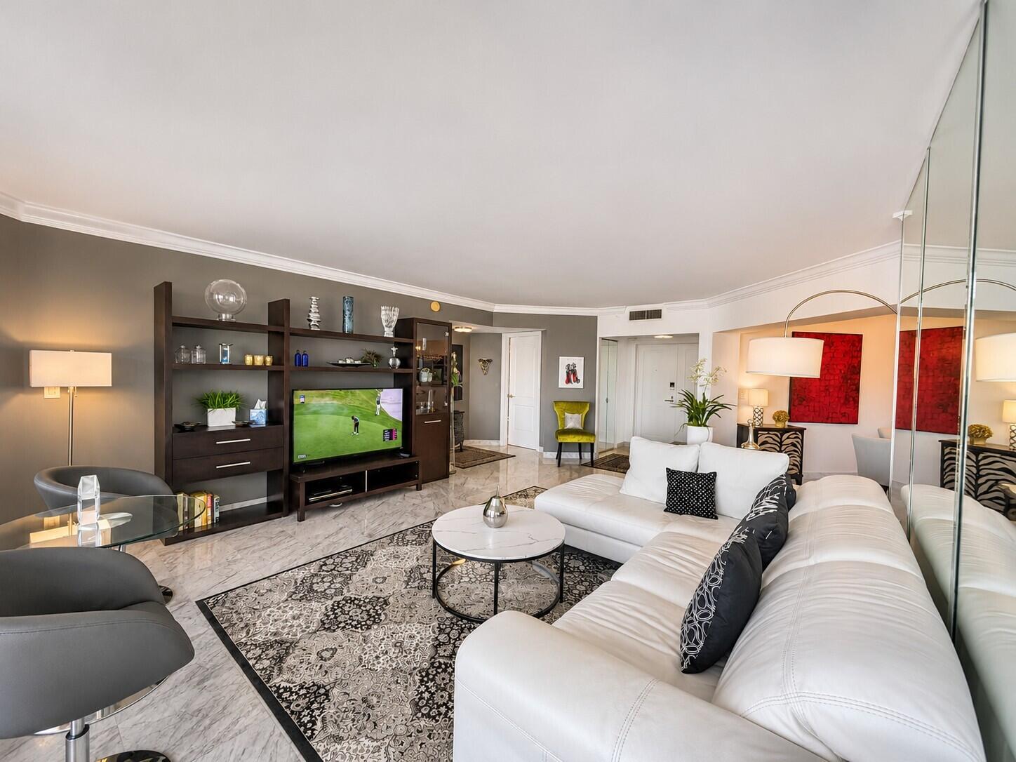 Living Room Modern with Marble Accents