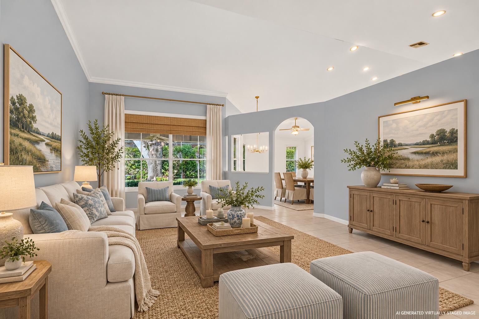 Coastal Blue Living and Dining Room