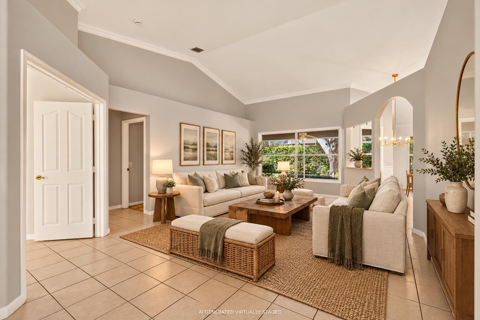 Warm Modern-Traditional Living Room