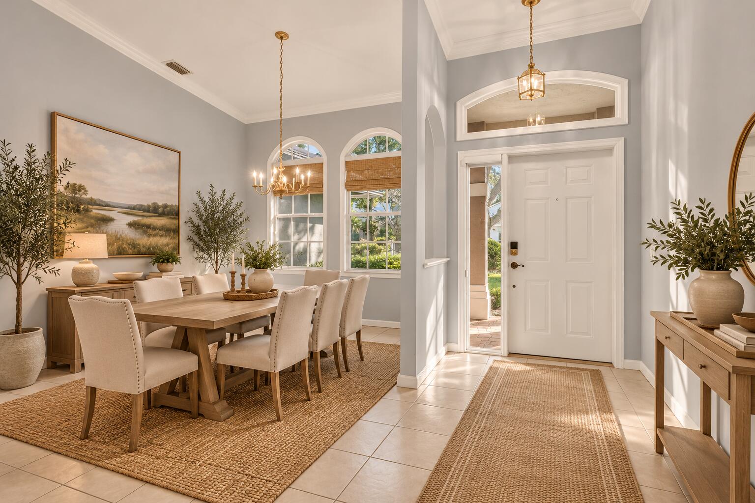 Elegant Coastal Dining and Entryway