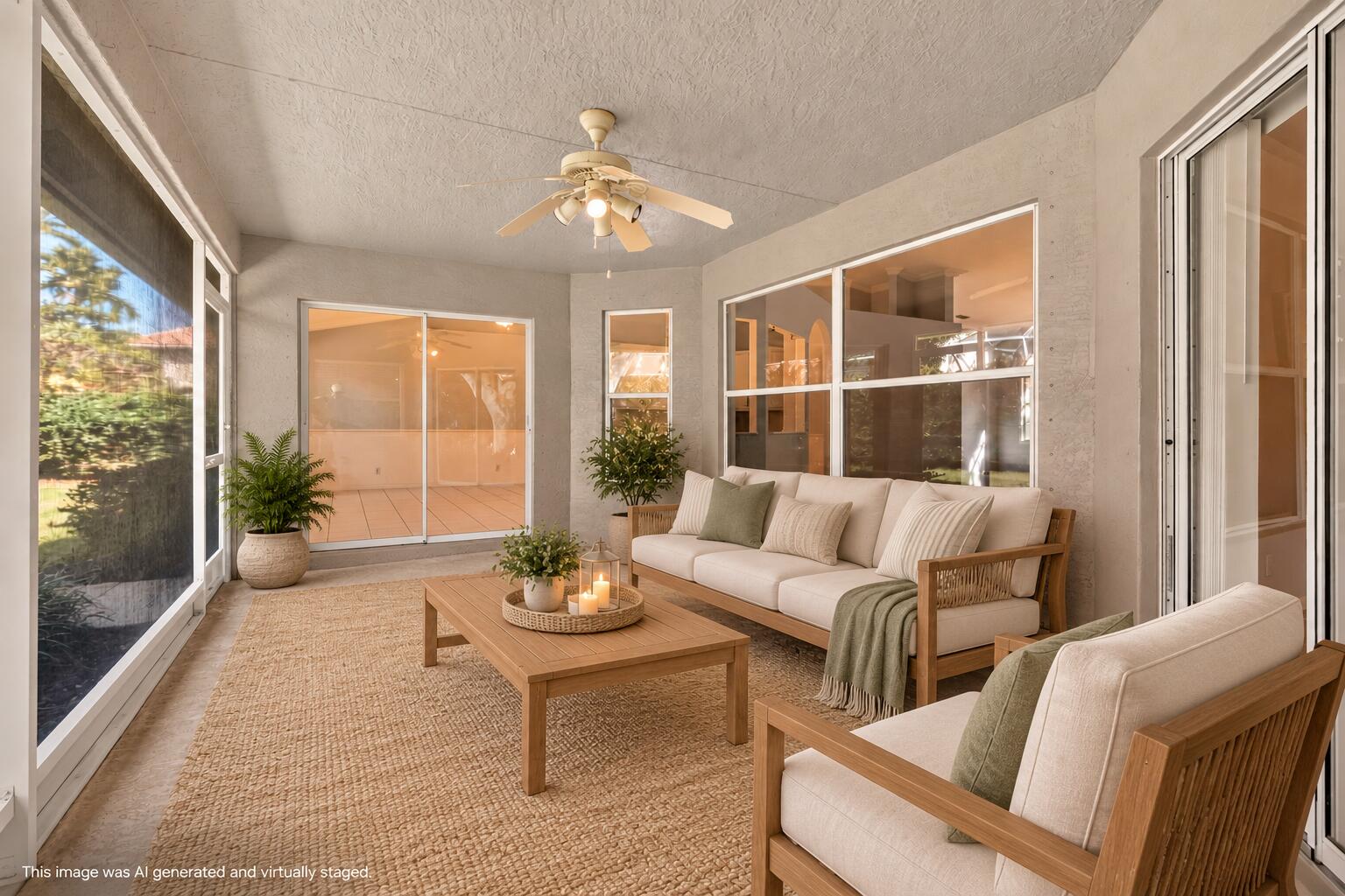 Airy Coastal Screened Patio Retreat