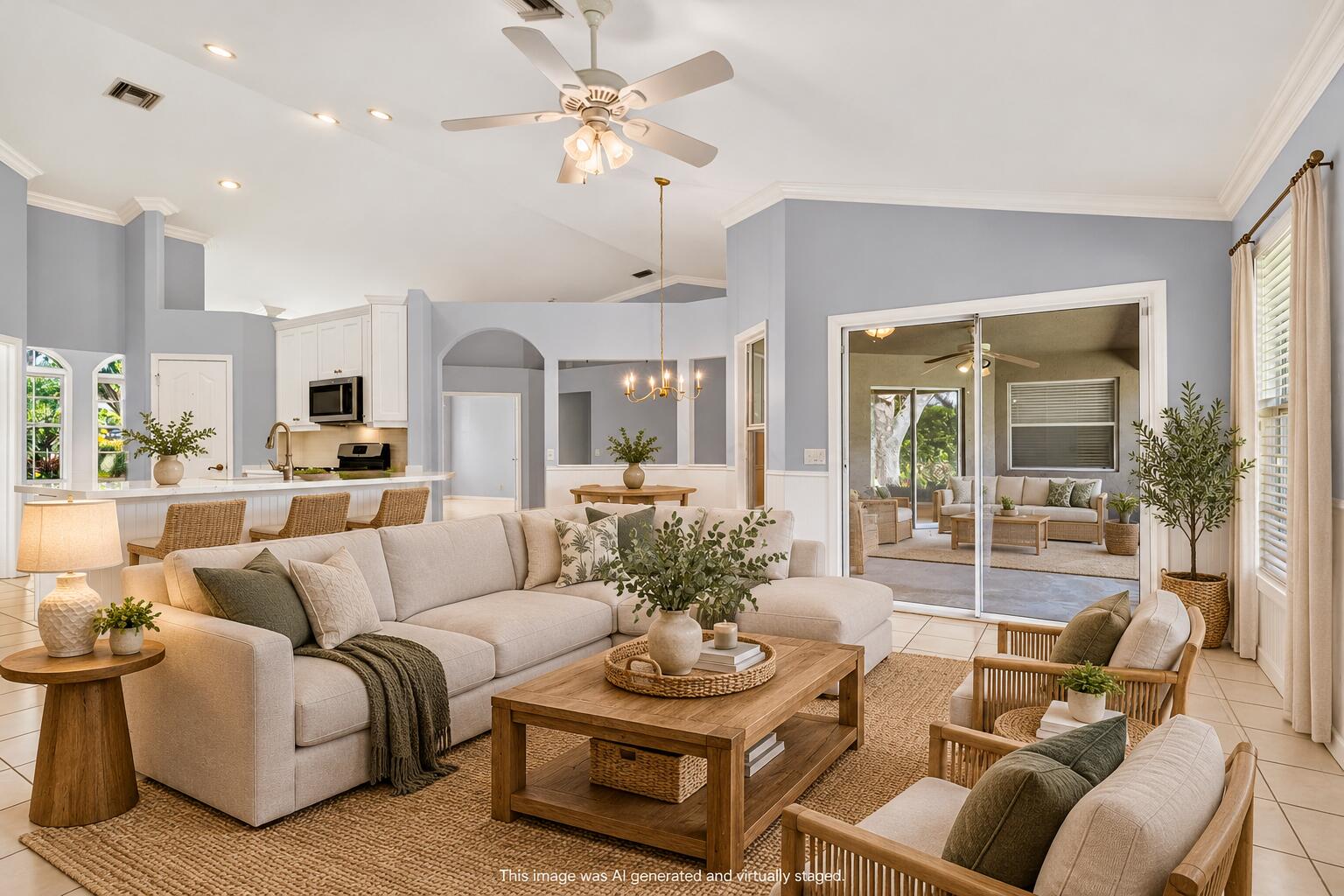 Coastal Farmhouse Living Room Retreat