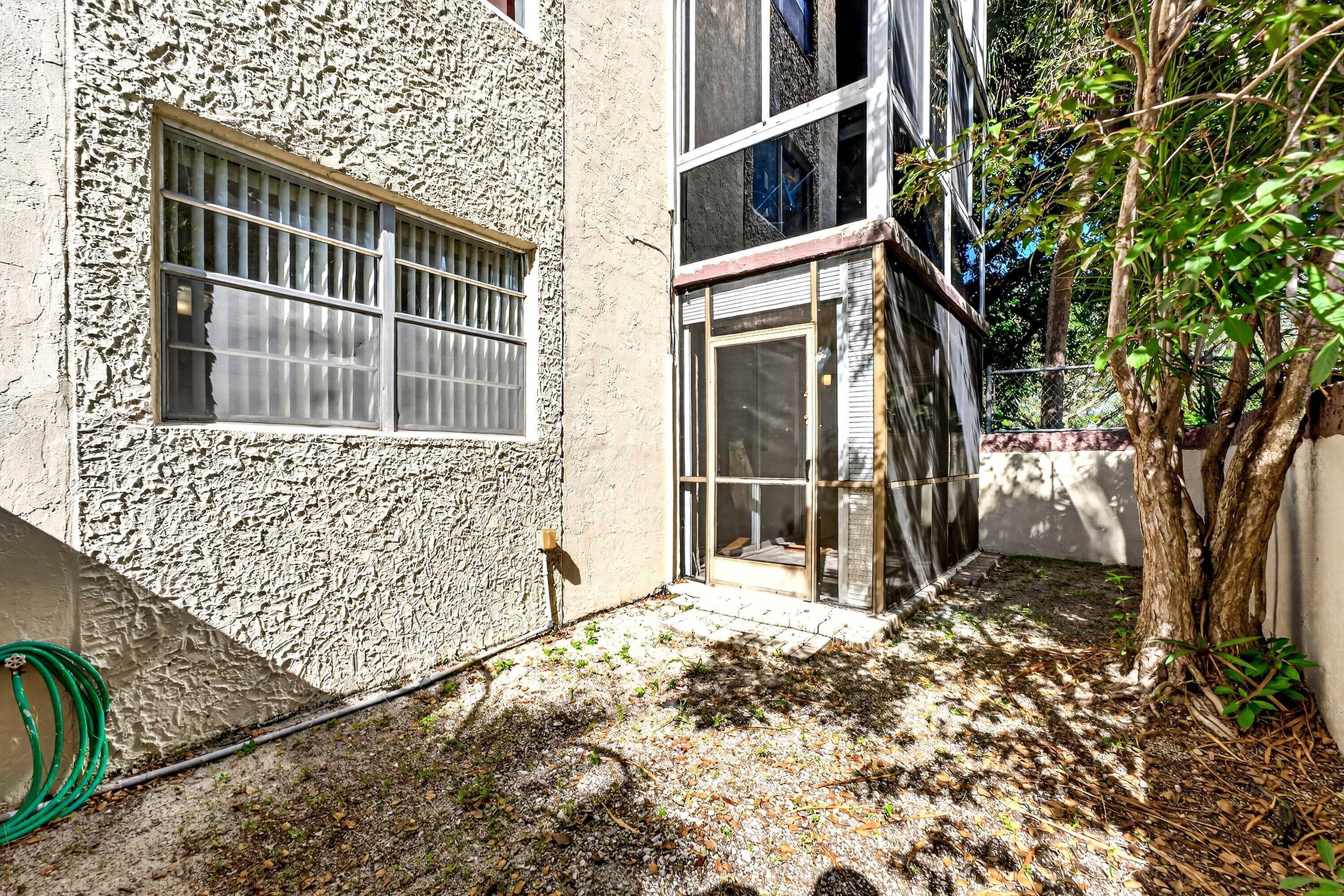 Rear yard of condo