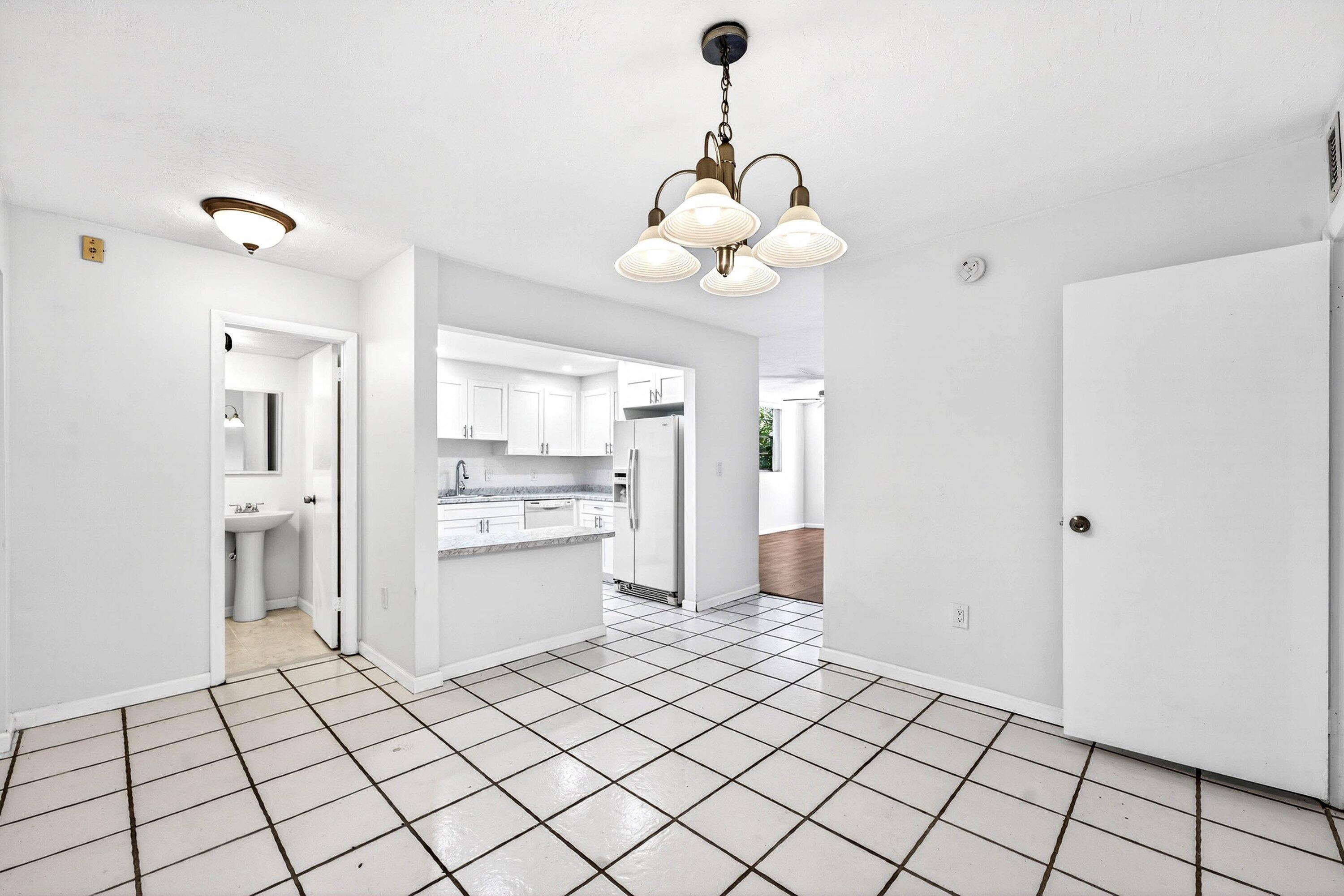 Dining room into kitchen