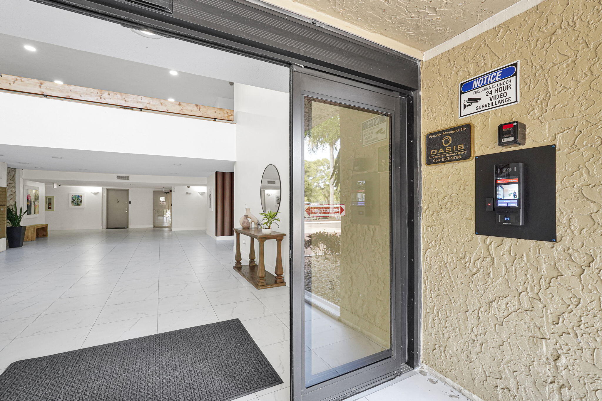 Entrance to the building