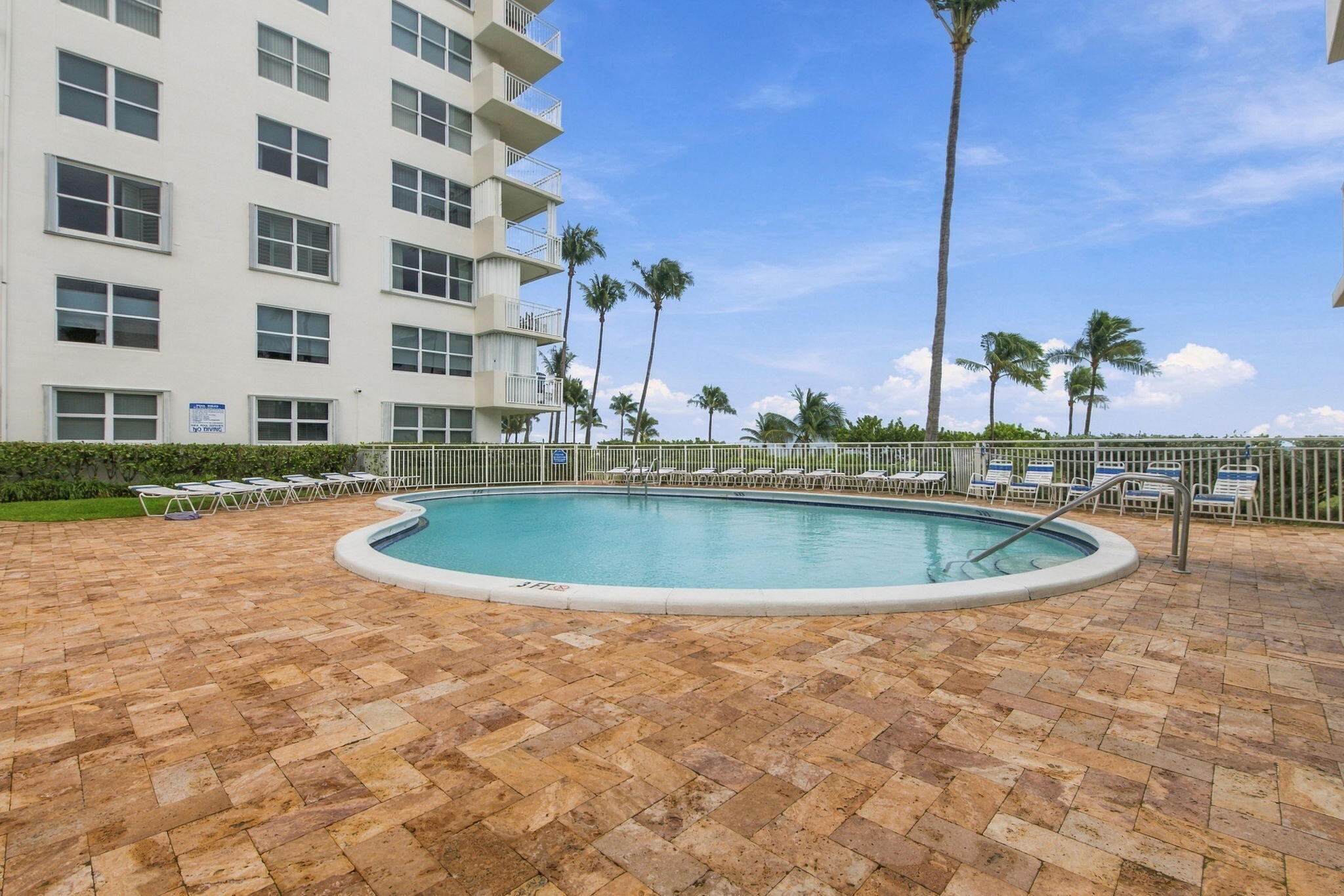 HEATED POOL OVERLOOKS THE BEACH.