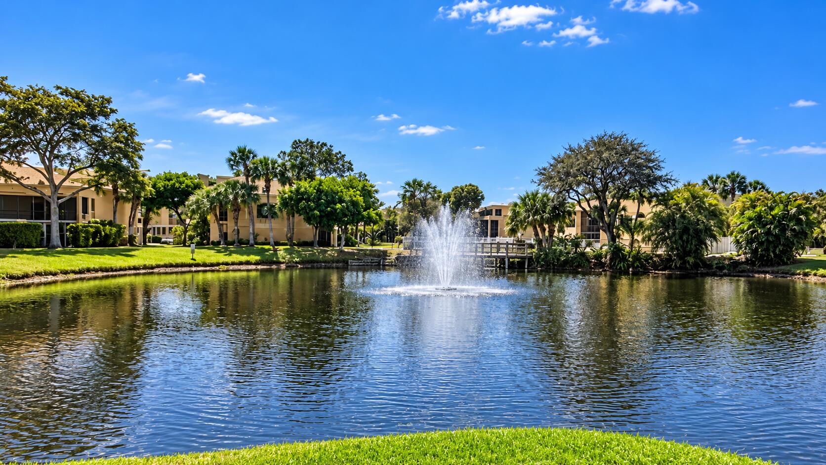 Tranquil Community Pond Fountain