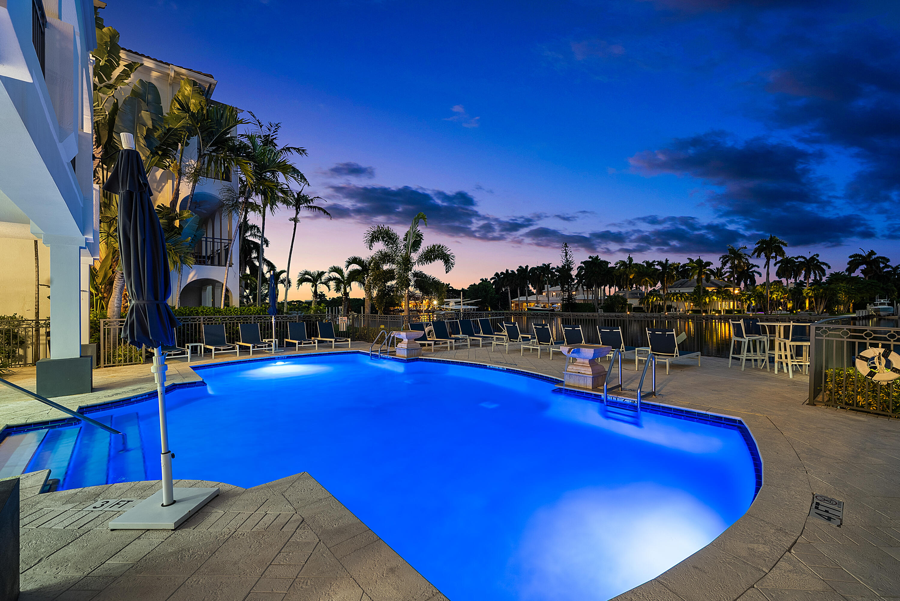 Community Pool with Sunset